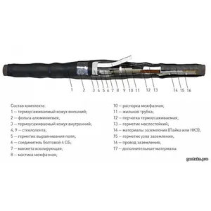 Соединительная кабельная Муфта 3 СТП-10 (35-50) с соединителями (комбинированный комплект заземления) ЗЭТА